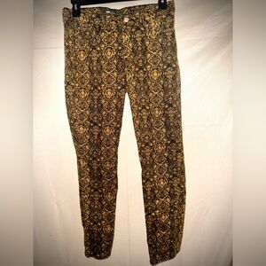 Patterned Black and Gold Pants